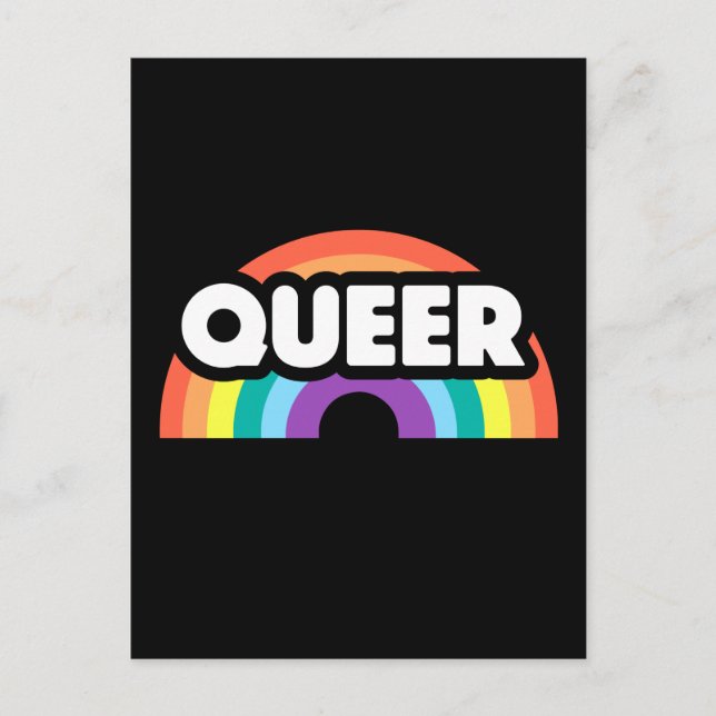 pride- Queer rainbow love is love.   Postcard (Front)