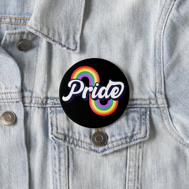 Pride Rainbow 7.5 Cm Round Badge (In Situ)