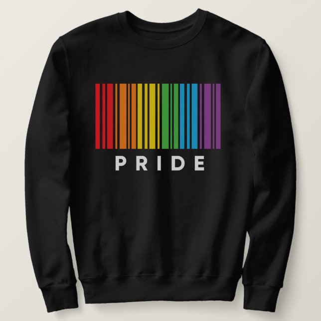 Pride Rainbow Barcode LGBTQIA+ T-Shirt Sweatshirt (Design Front)