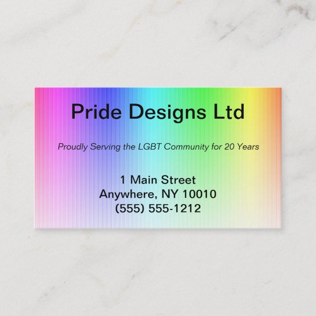 Pride Rainbow Business Card (Front)