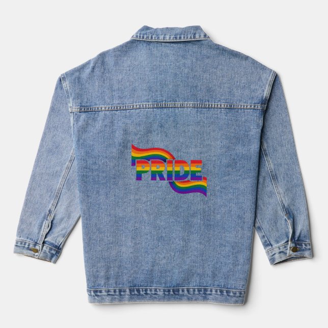 Pride Rainbow Celebration Denim Jacket (Back)