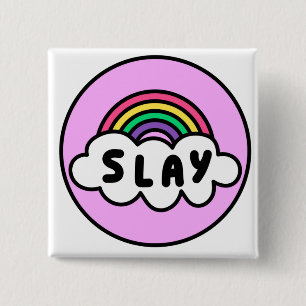 Pride- rainbow colour with clouds.               b 15 cm square badge