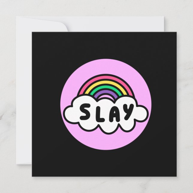 Pride- rainbow colour with clouds.     card (Front)