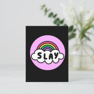 Pride- rainbow colour with clouds. holiday postcard