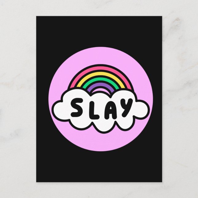 Pride- rainbow colour with clouds.    postcard (Front)
