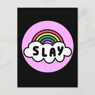 Pride- rainbow colour with clouds. poster postcard