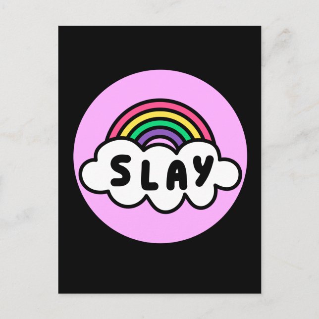 Pride- rainbow colour with clouds. poster postcard (Front)