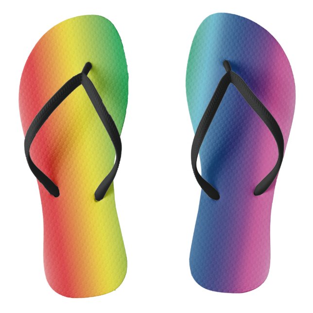 pride rainbow colours lgbt flip flops (Footbed)