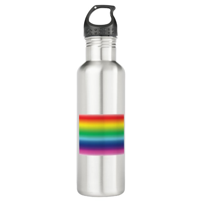 Pride rainbow colours lgbt lgbtq flag 710 ml water bottle (Front)