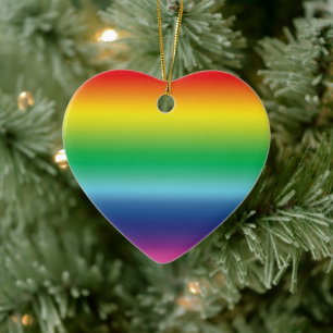 Pride rainbow colours lgbtq gay flag - ceramic tree decoration