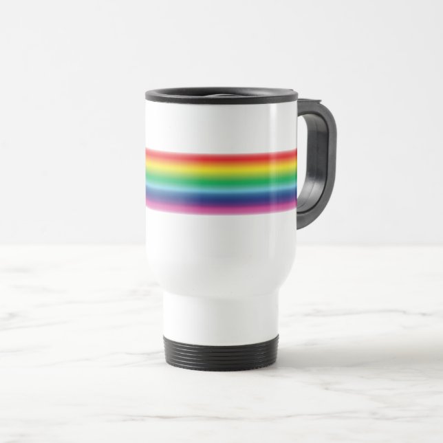 Pride rainbow colours lgbtq gay flag travel mug (Front Right)