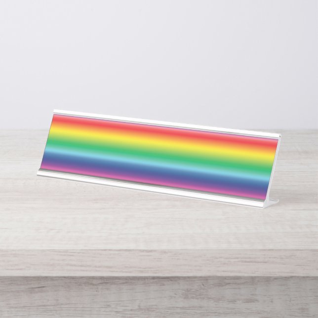 Pride rainbow colours lgbtq lgbt gay Desk sign (Front)