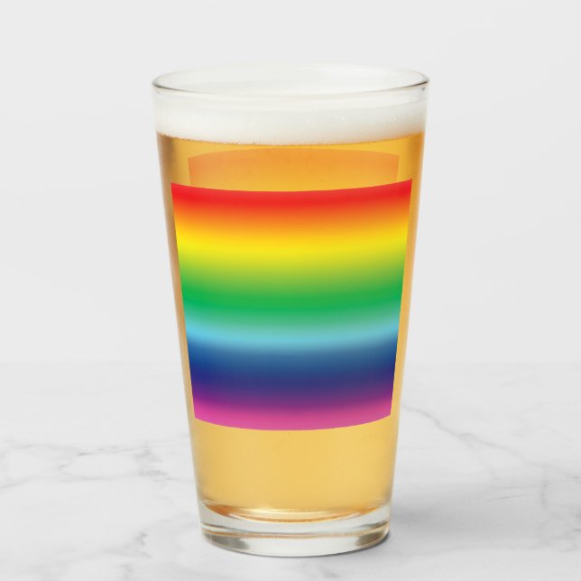 Pride rainbow colours lgbtq lgbt gay flag clear glass (Front Filled)