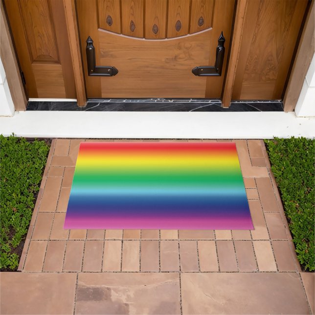 Pride rainbow colours lgbtq lgbt gay flag  doormat (Outdoor)