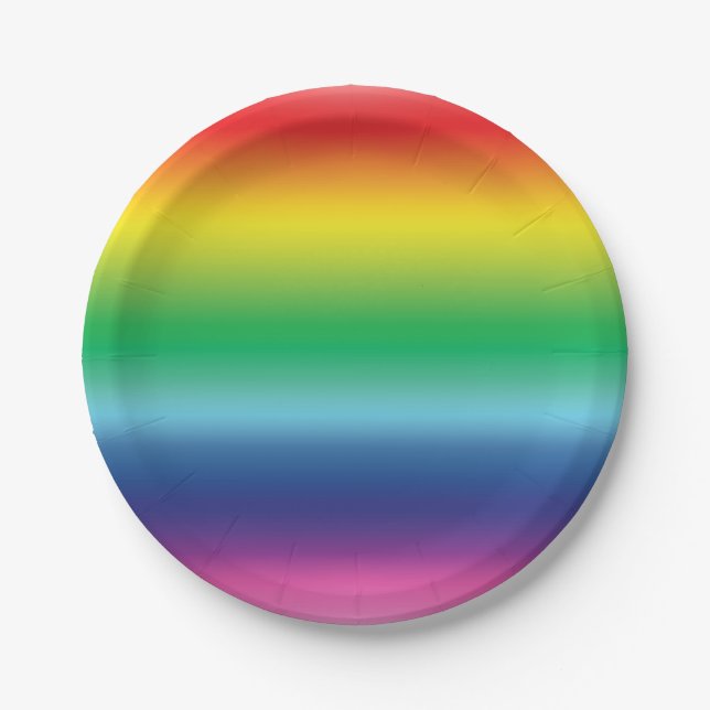 Pride rainbow colours lgbtq lgbt party paper plate (Front)