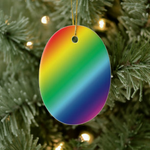 Pride rainbow colours pattern lgbtq lgbt Christmas Ceramic Tree Decoration