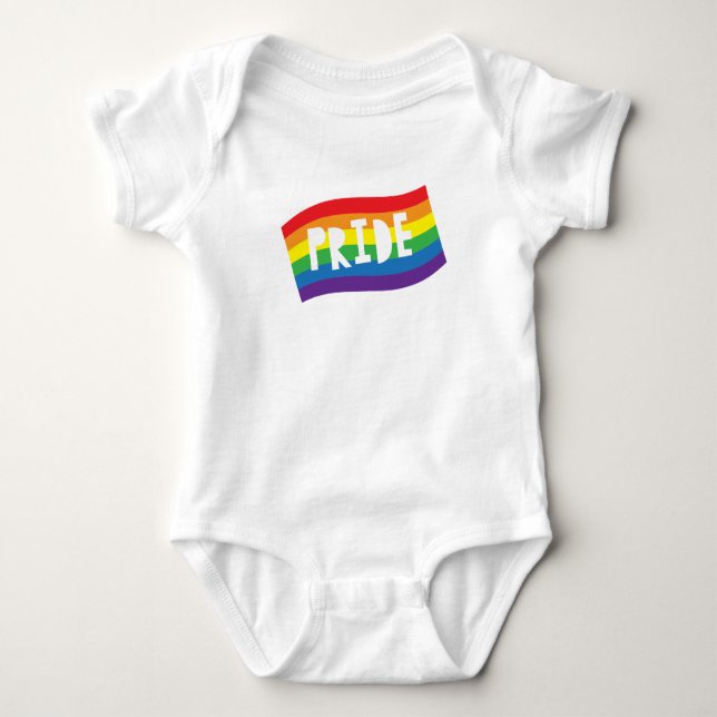 Pride Rainbow Flag Baby Bodysuit (Front)