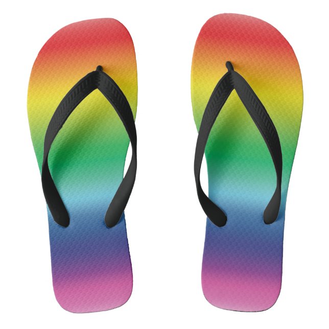 pride rainbow flag colours lgbt lgbtq Flip Flops (Footbed)