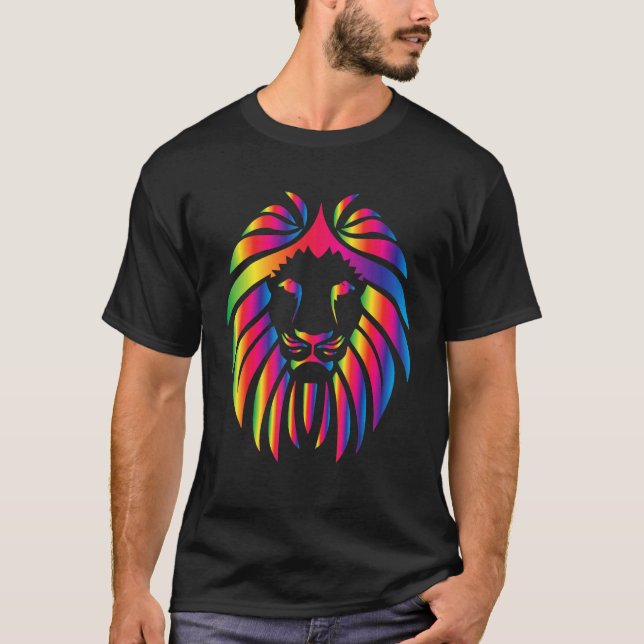 Pride Rainbow Flag Graphic Lion Human Rights Women T-Shirt (Front)