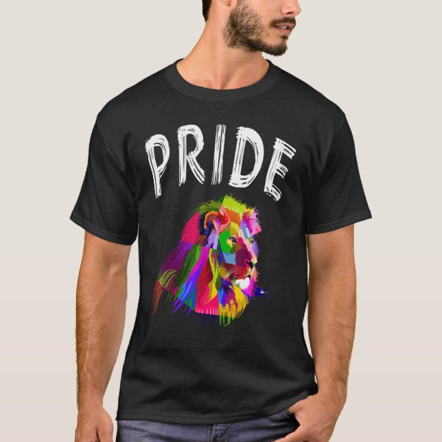 Pride Rainbow Flag Graphic Lion Human Rights Women T-Shirt (Front)