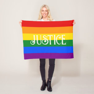 Pride Rainbow Flag / JUSTICE Fleece Blanket