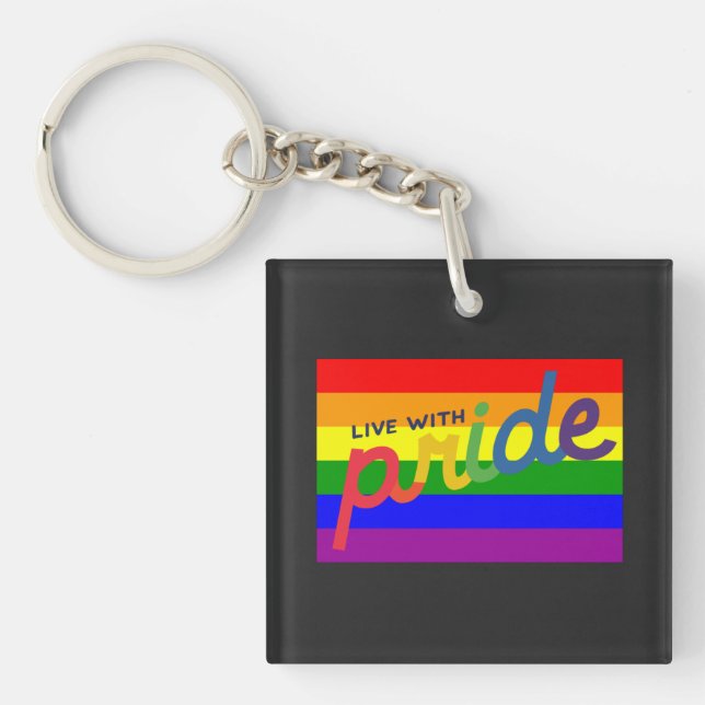 pride rainbow flag    key ring (Front)