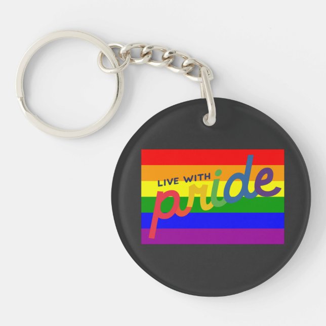 pride rainbow flag    keychain (Front)