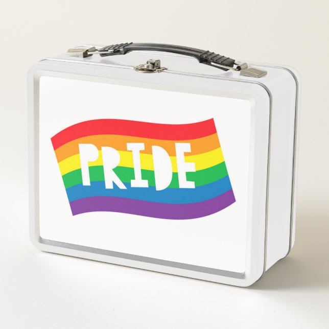 Pride Rainbow Flag Metal Lunch Box (Front)