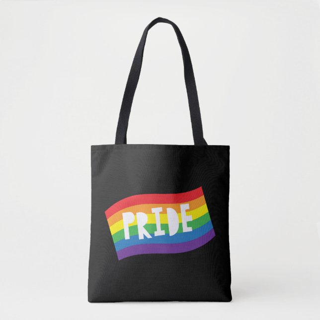 Pride Rainbow Flag Tote Bag (Front)