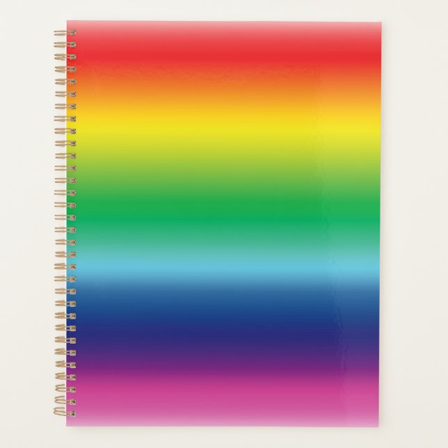 Pride rainbow gay flag colours lgbt modern planner (Front)