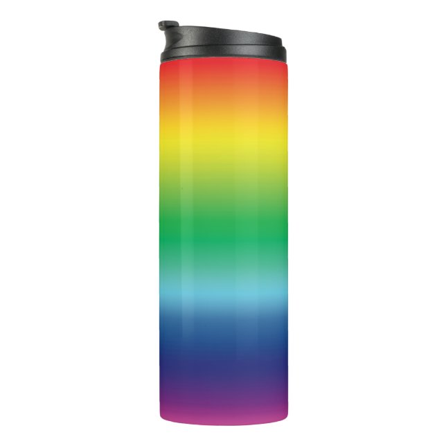 Pride rainbow gay flag colours lgbtq lgbt pattern thermal tumbler (Rotated Right)