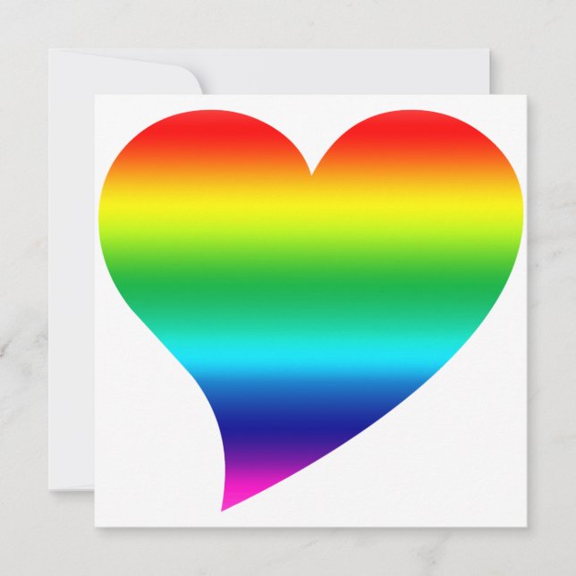 pride rainbow gradient heart Valentine's day card (Front)