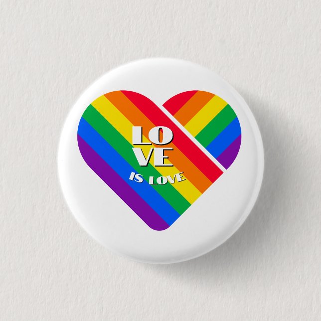 Pride Rainbow Heart   3 Cm Round Badge (Front)