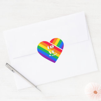 Pride Rainbow Heart Button Heart Sticker