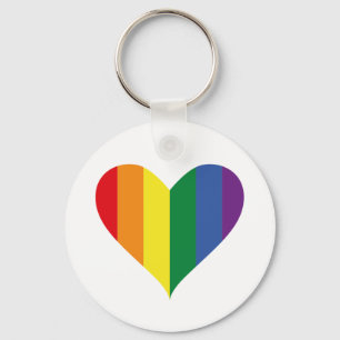 Pride Rainbow Heart Keychain