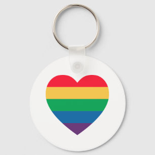 Pride Rainbow Heart Keychain