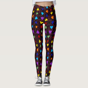 Pride Rainbow Hearts LGBT Gay Queer One Love Leggings