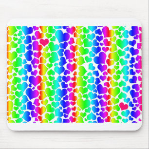pride rainbow hearts mouse mat