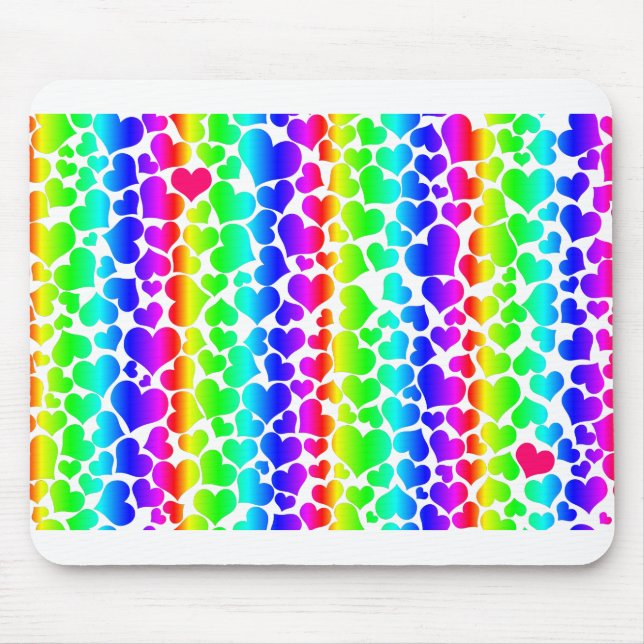 pride rainbow hearts mouse mat (Front)