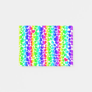pride rainbow hearts post-it notes