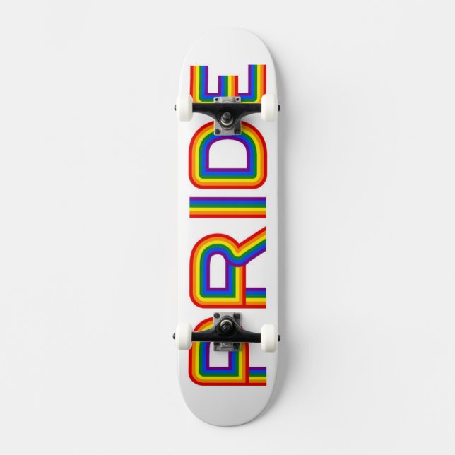 Pride | Rainbow Letters Skateboard (Front)