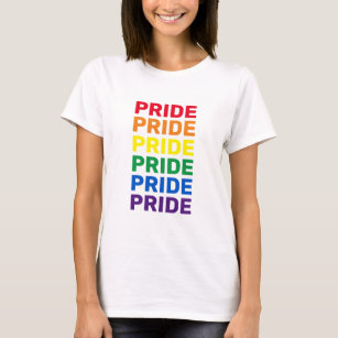 Pride rainbow lgbt gay flag typography modern cool T-Shirt