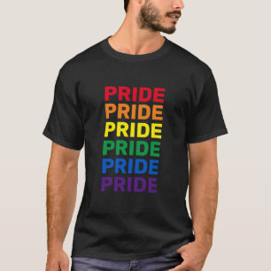 Pride rainbow lgbt gay flag typography modern cool T-Shirt