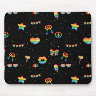 Pride Rainbow LGBT Gay Queer One Love Pattern Mous Mouse Mat