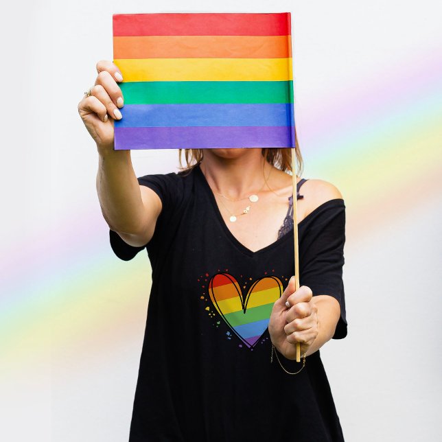 Pride Rainbow LGBTQ Girls Basic Dark T-Shirt (Creator Uploaded)