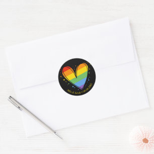 Pride Rainbow LGBTQ Heart Wedding Classic Round Sticker
