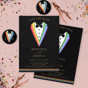Pride Rainbow LGBTQ Heart Wedding Invitation