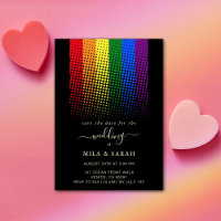Pride Rainbow LGBTQ Heart Wedding