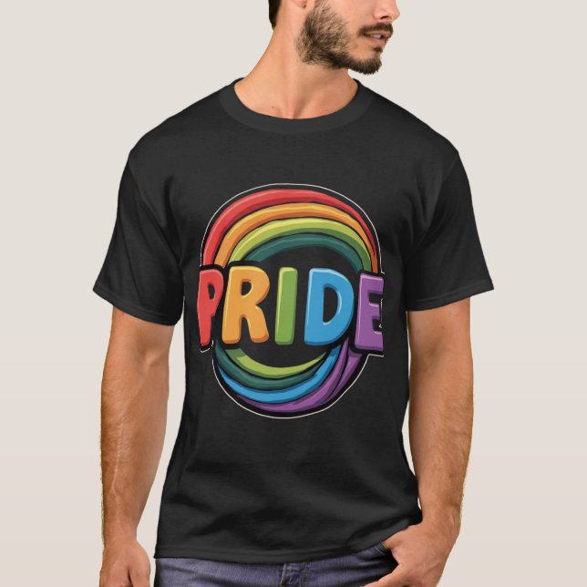 Pride Rainbow LGBTQ Men's Basic Dark T-Shirt (Front)