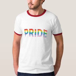 PRIDE Rainbow LGBTQIA Flag, Cool Ringer T-Shirt 